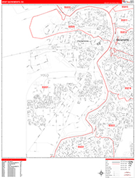 West Sacramento Wall Map Zip Code Red Line Style 2026